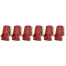 AP-Steckdose-Set CEE Mennekes 3LNPE 32A rot 6 Stück