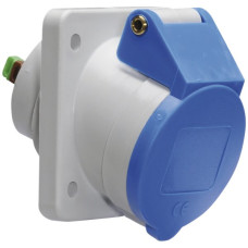 EB-Steckdose CEE Bals 3P 16A 230V 6h blau IP44 vernickelt QC schr.