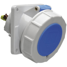 EB-Steckdose CEE Bals 3P 16A 230V 6h blau IP67 vernickelt QC schr.