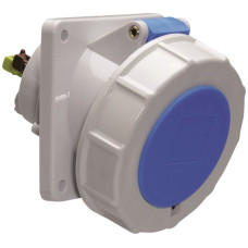 EB-Steckdose CEE Bals 3P 32A 230V 6h blau IP67 vernickelt QC schr.