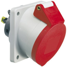 EB-Steckdose CEE Bals 4P 16A 400V 6h rot IP44 vernickelt QC schr.