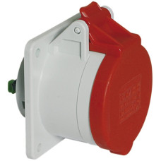 EB-Steckdose CEE Bals 5P 16A 400V 6h rot IP44 vernickelt QC ger.