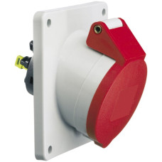 EB-Steckdose CEE Bals 5P 16A 400V 6h rot IP44 vernickelt QC schr.