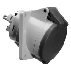 EB-Steckdose CEE Bals 5P 16A 500V 7h schwarz IP44 vernickelt QC schr.