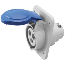 EB-Steckdose CEE GEWISS 16A IP44 3P 6h 250V Schraubklemmen 85x75mm blau