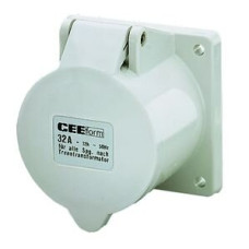 EB-Steckdose IP44 grau 5P 32A 0-50V 1h 75x75x55mm