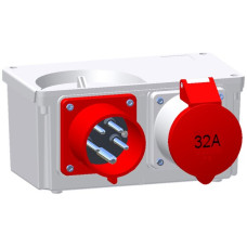 Energieverteilungseinheit CEE Bals 32A 400V 6h rot IP44 vernickelt
