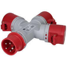 Kreuzverteiler MH 1xStecker CEE 16A 3xKupplung CEE 16A blau 400V IP44