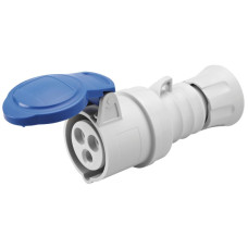 Kupplung CEE GEWISS 16A IP44/54 3P 6h 250V Steckklemmen Ø57x148mm blau