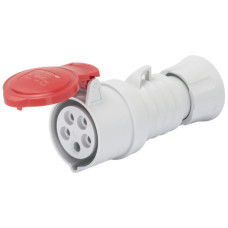 Kupplung CEE GEWISS 32A IP44/54 4P 6h 415V Schraubklemmen Ø71x176mm rot