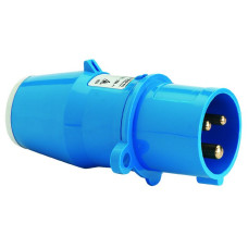 Stecker CEE Bals 3P 16A 230V 6h blau IP44 vernickelt QC.abschlies.