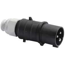 Stecker CEE Bals 3P 32A 500V 7h schwarz IP44 vernickelt QC.