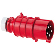 Stecker CEE Bals 5P 16A 400V 3h rot IP44 vernickelt QC.TE-Plus