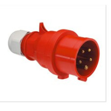 Stecker CEE Bals 5P 16A 400V 6h rot IP44 vernickelt QC.TE-Plus