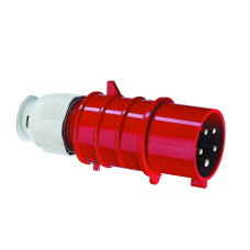 Stecker CEE Bals 5P 32A 400V 6h rot IP44 vernickelt QC.TE-Plus