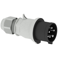Stecker CEE Bals 5P 32A 500V 7h schwarz IP44 vernickelt Quick C.