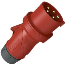 Stecker CEE PowerTOPXtra R 16A IP54 5P 6h 400V Ø68x163mm rot
