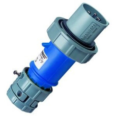 Stecker CEE-Powertop 16A 3P 6h 230V blau mit Verschraubung IP67