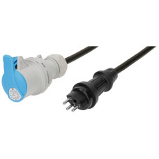 Verlängerungskabel MH maxCAMP Gummi 16A 230V T23/CEE 16/3 0.5m schwarz