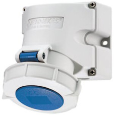 Wandsteckdose CEE 16A 3P 6h 230V blau IP67 Mennekes TwinCONT