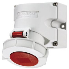 Wandsteckdose CEE 16A 5P 6h 400V rot IP67 Mennekes