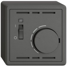AP-Raumthermostat EDIZIO.liv SNAPFIX m.Schalter 230VAC 50Hz dunkelgrau