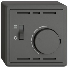AP-Raumthermostat EDIZIO.liv SNAPFIX mit Schalter Heizen/Kühlen 230VAC 50Hz dunkelgrau