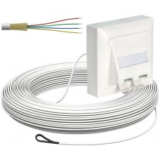 AGRO FTTH AP-Kit, 4 Fasern, 2xLC-DX, 2.3mm, 30m,weiss,Cca spleissfertig vorkonf. WSC