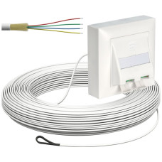 FTTH-Kabelabrollbox AP-Kit 2xLC-DX 2.3mm 100m weiss Cca