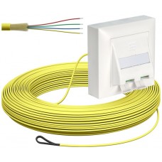 FTTH-Kabelabrollbox AP-Kit, 2xLC-DX, 2.3mm, 10m, gelb, Dca
