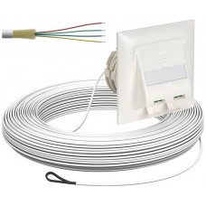 FTTH-Kabelabrollbox UP-Kit, 2xLC-DX, 2.3mm, 100m, weiss, Cca WSC