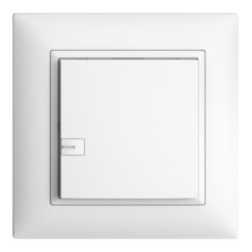 UP-Universaltaster 1x1T Steckklemme EDIZIOdue weiss mit LED