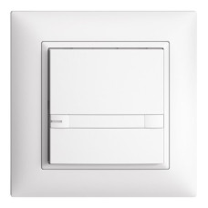 UP-Universaltaster 1x2T Steckkl EDIZIOdue weiss mit Papiereinlage+LED