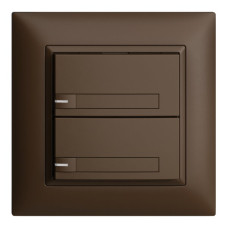 UP-Universaltaster 2x1T Schraubklemme EDIZIOdue coffee mit Papiereinlage+LED