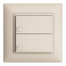 UP-Universaltaster 2x1T Schraubklemme EDIZIOdue crema mit LED