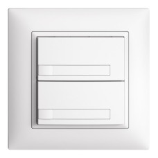 UP-Universaltaster 2x1T Schraubklemme EDIZIOdue weiss mit Papiereinlage