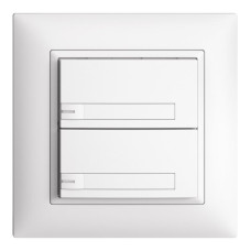 UP-Universaltaster 2x1T Steckkl EDIZIOdue weiss mit Papiereinlage+LED