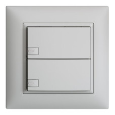 UP-Universaltaster 2x1T Steckklemme EDIZIOdue hellgrau mit LED
