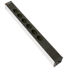 Steckdosenleiste 19" 1HE 6xT23 Td3x1.5mm² 3m T23 SPD schwarz