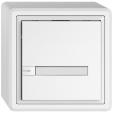 AP-Universaltaster EDIZIO.liv UNI SNAPFIX 12-48V mit LED blau 1x 1-Tastenbedienung Papier weiss