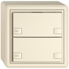 AP-Universaltaster EDIZIO.liv UNI SNAPFIX 12-48V m.LED blau 2x 2-Tastenbedienung crema