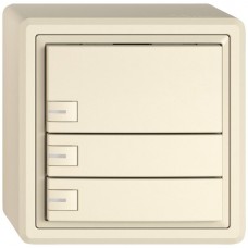 AP-Universaltaster EDIZIO.liv UNI SNAPFIX 12-48V m.LED blau 3x 1-Tastenbedienung crema