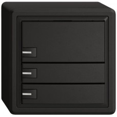 AP-Universaltaster EDIZIO.liv UNI SNAPFIX 12-48V m.LED blau 3x 1-Tastenbedienung schwarz GX