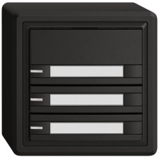 AP-Universaltaster EDIZIO.liv UNI SNAPFIX 12-48V mit LED blau 3x 2-Tastenbedienung Papier schwarz