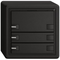 AP-Universaltaster EDIZIO.liv UNI SNAPFIX 12-48V m.LED blau 3x 2-Tastenbedienung schwarz GX