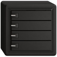AP-Universaltaster EDIZIO.liv UNI SNAPFIX 12-48V m.LED blau 4x 1-Tastenbedienung schwarz GX
