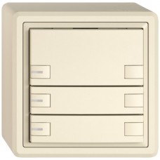 AP-Universaltaster EDIZIO.liv UNI SNAPFIX 12-48V m.LED blau 6x 1-Tastenbedienung crema GX