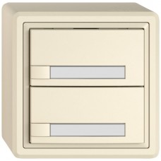 AP-Universaltaster EDIZIO.liv UNI SNAPFIX 12-48V ohne LED 2x 1-Tastenbedienung Papier crema
