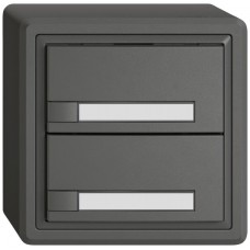 AP-Universaltaster EDIZIO.liv UNI SNAPFIX 12-48V ohne LED 2x 1-Tastenbedienung Papier dunkelgrau GX