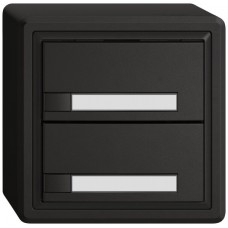 AP-Universaltaster EDIZIO.liv UNI SNAPFIX 12-48V ohne LED 2x 1-Tastenbedienung Papier schwarz